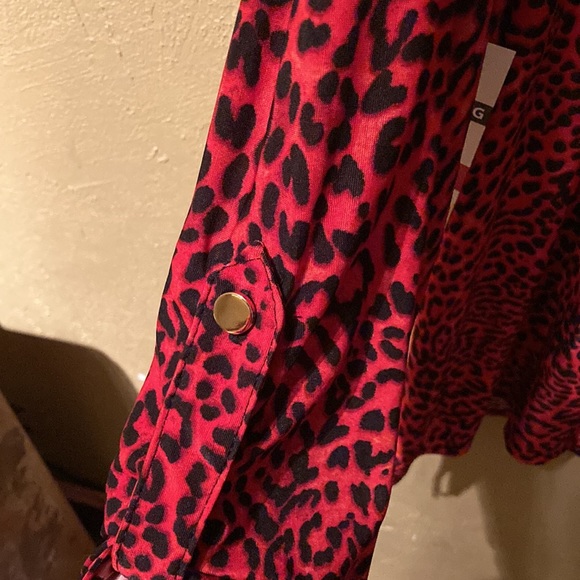Red Cheetah Print Blouse - Picture 3 of 3